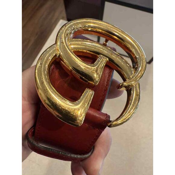 Gucci Red Leather Belt 1.5\